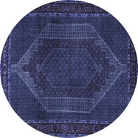 Ahgly Company u zatvorenom okruglom perzijskim plavim tradicionalnim prostirkama, 5 'kruga