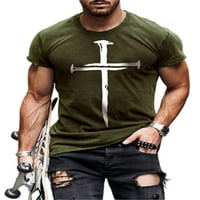 GroanOlook muškarci mišići TEE Cross Print T majice Kratki rukav Meki ljetni vrhovi Crew Crt Muške labavi