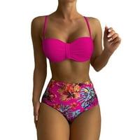 Ženski tankini kupališta Ženski bikini setovi visokog struka dva kupaća kostimi cvjetni print halter kupaći kostimi kupaći kostimi