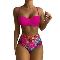 Ženski tankini kupališta Ženski bikini setovi visokog struka dva kupaća kostimi cvjetni print halter