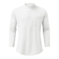 Hanas moda casual majice dizajner proljeće ljeto muške povremene pamučne posteljine pune boje košulje