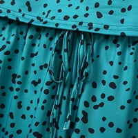 Pidžama za žene Leopard print suspender V-izrez homo rublje modni noćni set dvodijelni set, plavi, l