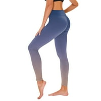 Ženski visoko struk rastezanje Yoga tajice u boji blok tiskani za mršavljenje pune dužine vježbaju aktivne