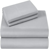 Broj nit Egipatski pamučni četverodni lim za krevet postavljen duboki džepni veličini kraljevske boje srebrno sivo čvrsto