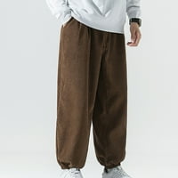 Muške pantalone, muške japanske retro zaluđene hlače, labave ležerne hlače, radne sigurnosne pantalone Black XXXL