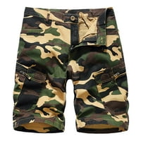 LisingTool muške kratke hlače Muške modne casuflage u boji Multi džepni zatvarač kopče na otvorenom kratke hlače hlače za muškarce žuto