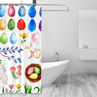 Fnyko uskršne tuš zastove crtani zečji jaje štampano kupatilo za zavjesu s grobnicama i kukama za zavjese od vodostaja za kupatilo