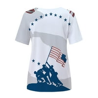 Patriotski tenkovi Američka zastava odjeću modna kauzalna v izrez bluza bez rukava Elegantna majica ljetni tenkovi USA Tematski odjevni odjevni dan Odjeća za neovisnost Red l