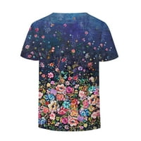 Taotaoxi Fashion Ženski ljetni V-izrez kratki rukav Ispis Ležerne prilike za bluze za majicu Žene vrhovi