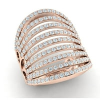 Prirodno 1.5ct okrugli rez dijamantski širok višestruki reorgani manjski desni prsten za mlaznjak svadbeni