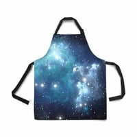 Plavo svemirska zvezda nebula podesiva pregača za žene za žene Muškarci Djevojke kuhar sa džepovima