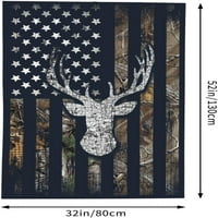 Xsinufn Američka zastava sa jelenima, ručnici za plažu od mikrovlakana za preveliko meko plaža, upijaju