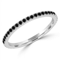 Veličanstvo Diamonds MD180193- 0. CTW okrugli Black Diamond Semientity Vjenčani prsten za vjenčanje