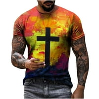 Ayolanni Muška unise dnevna majica 3D grafički grafički otisci Križni ispis kratkih rukava Ležerna bluza