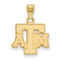 Čvrsti 14K žuti zlatni zvanični Texas AANDM univerzitetski mali privjesak šarm