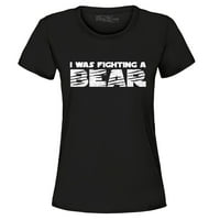 Trgovina 4EVeve Žene, borila sam se s medvjedom smiješnim sarkaznim humorom grafičkom majicom XX-Veliki