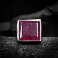 Sterling srebrni certificirani prirodni ružičasti ruby ​​corundum dragulje ručno rađeni solitaire božićni muški prsten