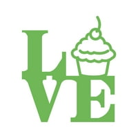Cupcake Love Naljepnica Decal Cut - samoljepljivi vinil - Vremenska zaštitna - izrađena u SAD - Mnogo boja i veličina - srce Volim slatkiše Cupcakes V1