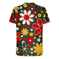 Odeerbi ljetne grafičke majice za muškarce Casual okrugli vrat cvijet 3D ispis bluza Fitness sportski