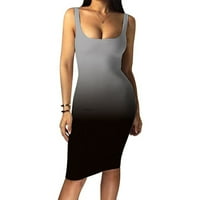 Ljetne haljine plus veličine gradijentni spremnik bez rukava bez rukava MIDI Club Party Mini Maxi haljina
