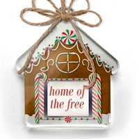 Ornament tiskan jednostrani dom besplatne četvrtine srpnja Crvene pruge Božić Neonblond