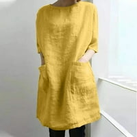 Wyongtao ponude ugodne žene moda O-izrez Čvrsta polovina kratkih rukava casual dugačka haljina dužine