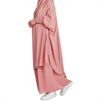 Ženska casual Solid Robe Abaya Arap Kaftan Robe Dvodijelni haljini Soft Elegant Top suknja Popis plus