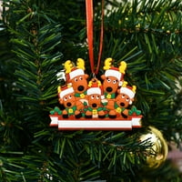 Tukinala božićni ukras Obiteljski DIY Ime Blagoslovi Elk Porodični Xmas Tree Viseći Ornament Creative