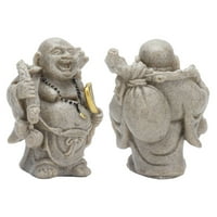 Higoodz Buddha Statua Resin Mini Maitreya Smeh Buddha Figurine za kućnu uredu Dekoracija Poklon kolekcija,