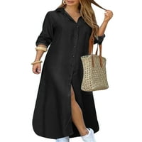Ženska haljina s dugim rukavima Ležerne prilike za zabavu Plaža Maxi Haljine Cvjetne ispis Labene tuc Haljine Crno Siva 4XL