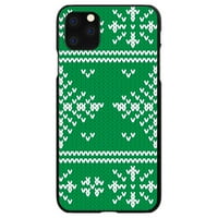 CASICTINKINK CASE za iPhone Pro - Custom Ultra tanka tanka tvrda crna plastična pokrivača - zeleni bijeli ružni božićni džemper - Božić cijele godine