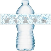 Oznake za boce za vodu plave slonove za baby tuš; Vodootporni umoči za boce za vodu; Njegove naljepnice za boce za boce naljepnice naljepnice naljepnice