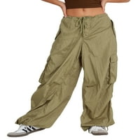 Ženske torbe širokog tereta hlače hlače s malim strukom Kartološka džepora Jogger pantalone hipi pank