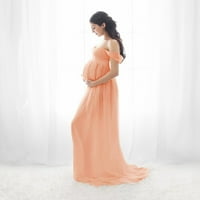 Asdoklhq materinstvo za žene zazor, žene izvan ramena trudnoce seksi fotografija ruffled sestrinc duge haljine
