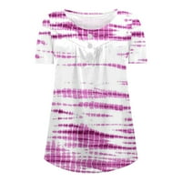 Zodggu ženske tucine Henley T-majice Peplun vrhovi udobne naborane labave ležerne prilike modni kratki
