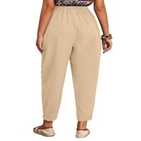 Kelajuan ženske ljetne konusne hlače elastična struka Prednji džep Jednobojna harem hlače casual pantalone