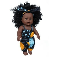 Aozowin crna afrička crna beba kovrčava crna vinilna igračka za bebe