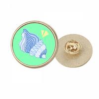 Whelk Conch uzorak FONATION okrugli metalni zlatni pin broš snimka