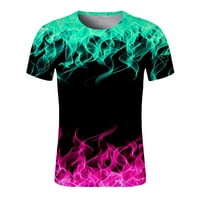 Ljetne majice za muškarce Cool 3D plamen Grafički tees plus veličina kratkih rukava Crewneck Novost šareno tiskani pulover