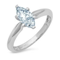 CT sjajan markiza Cleani simulirani dijamant 18k bijeli zlatni pasijans prsten sz 10.75