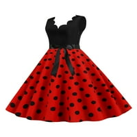 Bomotoo žene Vintage ljeto Plaža Owness a Line Casual Swing Haljine Party Sexy Polka Dot midi haljina