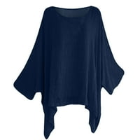Giligiliso ponude modne žene O-izrez majica kratkih rukava jesenjim čvrstim labavim bluzama
