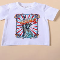 Dječak za bebe 4. jula Outfits Freedom Statua T-majice sa kratkim dijelom za dječake