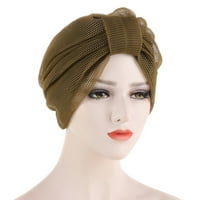 Odeerbi Turbans Beanie kapa za žene upletene široke trake za glavu čvrstote mreže na glavi muslimanske rufffle chemo head headwear glave omotače