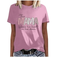 Pokloni za mamine košulje za žene smiješne nove majice za žene košulje kratkih rukava okrugli vrat ružičasti