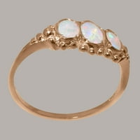 Britanska napravljena od 10k Rose Gold Prirodni Opal Womens Obećani prsten - Opcije veličine - Veličina
