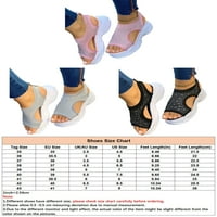 Daeful Womens Platform sandale pletene gornje cipele Rhinestone Summer Sandal Sport Casual Comfort klizanje na haljini cipela ružičasta 7