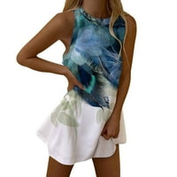 Zodggu Cleariance Modne dame Mini plaža Haljina Cvjetni print Ljeto Trendy Tunic Labave casual tenk