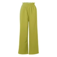 Žene Capris Hlače Prodaja hlača za ležerne u boji elastične visokog struka posteljina pant pantne pantalone