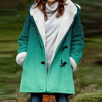 Forestyashe ženska casual labavi nejasni gradijentni čvrsti plus dugmad za veličinu jakne kaputi sa kapuljačom